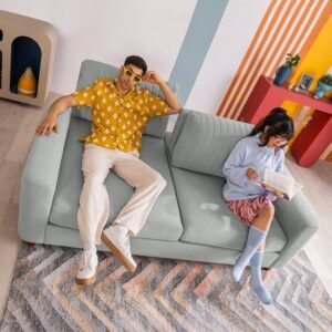 Sofa Tilt - 2 Seater Lounger Sofa with Adjustable Backrest - Oyster Grey