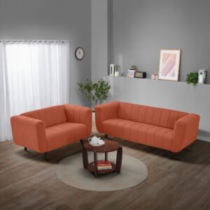 Sofa3+2 Seater Sofa Set (Fabric, Lava Orange)