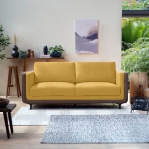 Sofa Mojo - 3 Seater Sofa (Fabric, Lemon Zing Yellow)