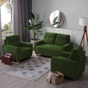 Sofa - 2+1+1 Seater Sofa Set (Fabric, Avocado Green)