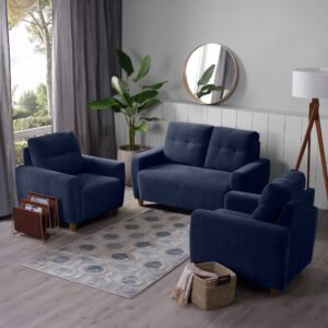 Sofa - 2+1+1 Seater Sofa Set (Fabric, Berry Blue)