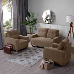 Sofa - 2+1+1 Seater Sofa Set (Fabric, Coco Brown)