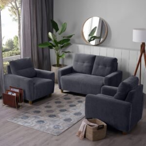 Sofa - 2+1+1 Seater Sofa Set (Fabric, Sesame Grey)