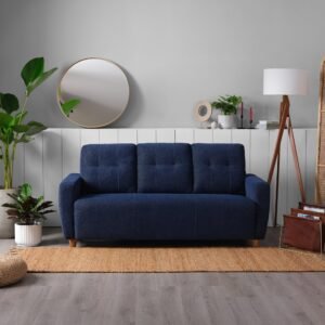 Sofa - 3 Seater Sofa (Fabric, Berry Blue)