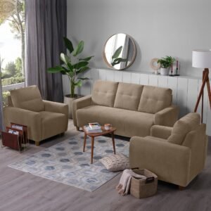 Sofa - 3+1+1 Seater Sofa Set (Fabric, Coco Brown)