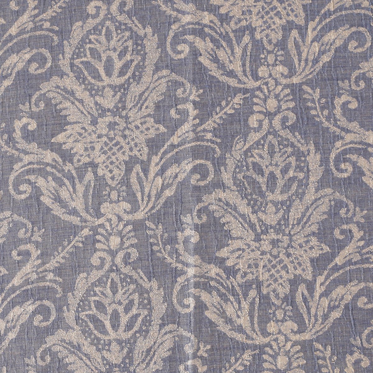 Paradise Damask Jacquard Blue Curtain Set