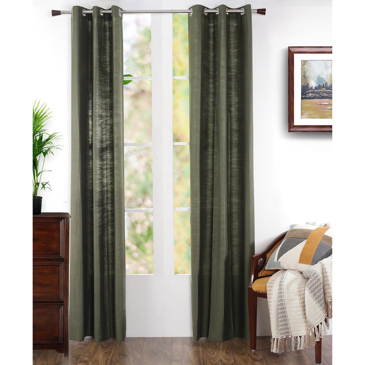 Tussah Silk Window Curtain Set