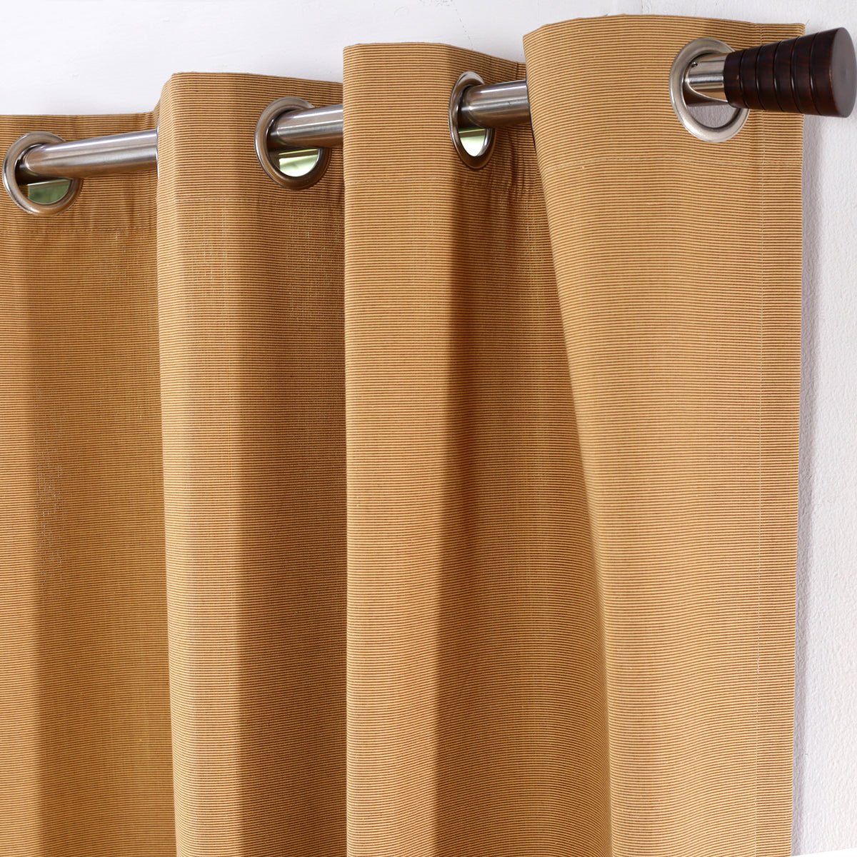Two Color Rib Woven Yard Dyed Curtain Set