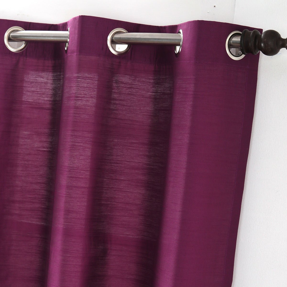 Tewly Tex Solid 2PC Purple Curtain Set