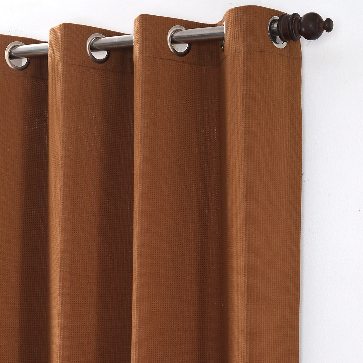 Ladder Stripe Solid 2PC Gold Curtain Set