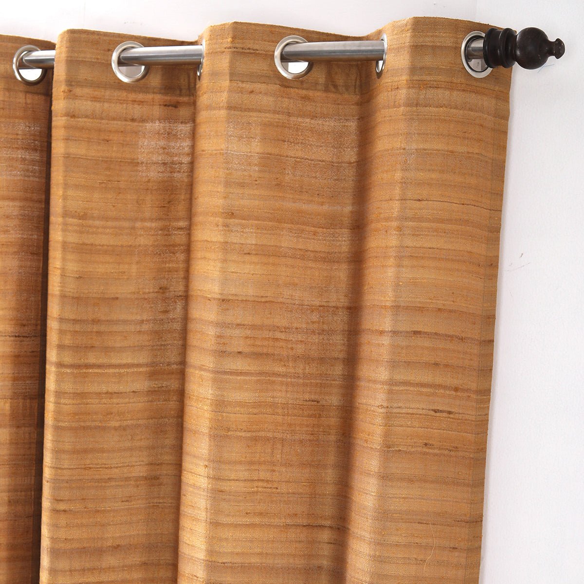 Hickory Silk Solid 2PC Gold Curtain Set